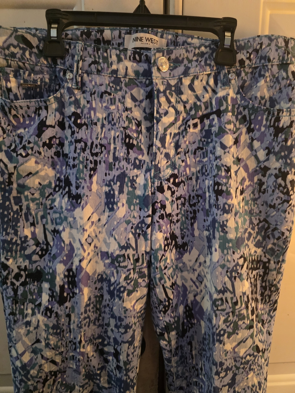 Nine West Blue Multi-Pattern Capris - Picture 3 of 7
